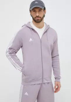 adidas bluza barbati, culoarea violet, cu gluga, cu imprimeu imagine