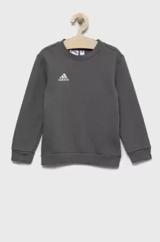 adidas bluza copii culoarea gri, neted imagine