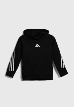 adidas bluza copii culoarea negru, cu gluga, cu imprimeu imagine