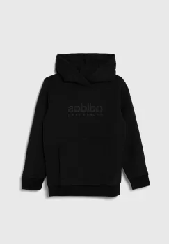 adidas bluza copii culoarea negru, cu gluga, cu imprimeu imagine
