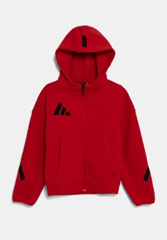adidas bluza copii culoarea rosu, cu gluga, cu imprimeu, JC7580 imagine