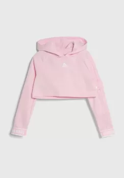 adidas bluza copii culoarea roz, cu gluga, neted imagine