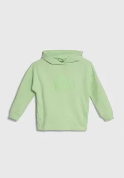 adidas bluza copii culoarea verde, cu gluga, cu imprimeu imagine