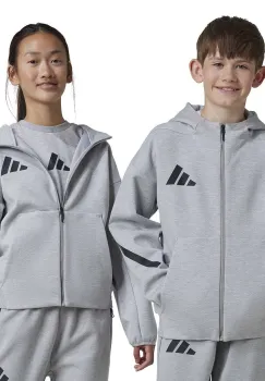 adidas bluza copii J Z.N.E.FZ culoarea gri, cu gluga, cu imprimeu, JI7548 imagine