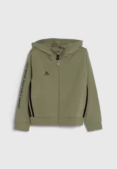 adidas bluza copii JAM FZ HD culoarea verde, cu gluga, cu imprimeu, IV9453 imagine