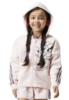 adidas bluza copii LG DY MD TT culoarea roz, cu gluga, cu imprimeu, IV9619 imagine