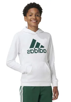 adidas bluza copii U BL HOODIE culoarea alb, cu gluga, cu imprimeu, IV7325 imagine