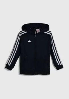 adidas bluza copii U TR-ES 3S FZHD culoarea albastru marin, cu gluga, modelator, HZ0088 imagine