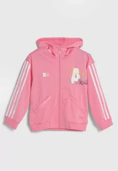 adidas bluza copii x Disney culoarea roz, cu gluga, cu imprimeu imagine