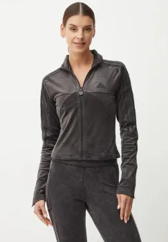 adidas bluza din velur Tiro culoarea gri, neted, JJ4666 imagine