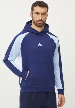 adidas bluza Essential Colorblock barbati, culoarea albastru marin, cu gluga, modelator, JD8064 imagine