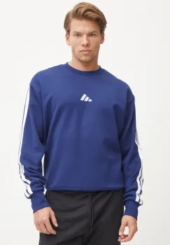 adidas bluza Essentials barbati, culoarea albastru marin, modelator, JE6307 imagine