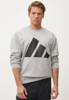 adidas bluza Essentials barbati, culoarea gri, cu imprimeu, JE8952 imagine