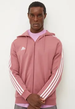 adidas bluza Essentials barbati, culoarea roz, cu gluga, modelator, IX0166 imagine