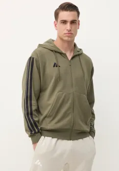 adidas bluza Essentials barbati, culoarea verde, cu gluga, modelator, JD1875 imagine