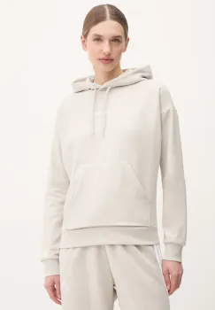 adidas bluza Essentials Linear femei, culoarea bej, cu gluga, neted, JG8652 imagine