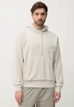 adidas bluza Feelcozy barbati, culoarea bej, cu gluga, neted, IN6085 imagine