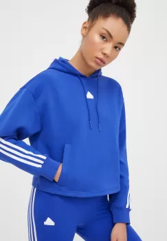 adidas bluza femei, cu gluga, cu imprimeu imagine