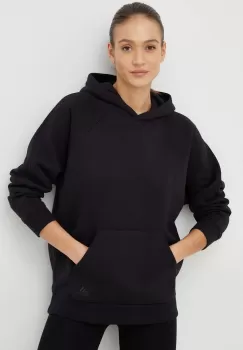 adidas bluza femei, culoarea negru, cu gluga, neted imagine