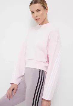 adidas bluza femei, culoarea roz, cu imprimeu imagine