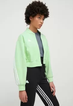 adidas bluza femei, culoarea verde, cu imprimeu imagine