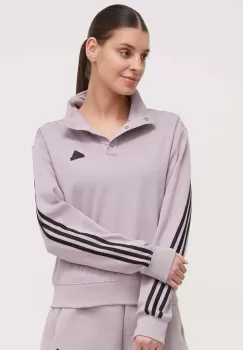 adidas bluza femei, culoarea violet, cu imprimeu imagine