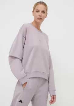 adidas bluza femei, culoarea violet, neted imagine