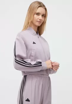 adidas bluza femei, culoarea violet, neted imagine