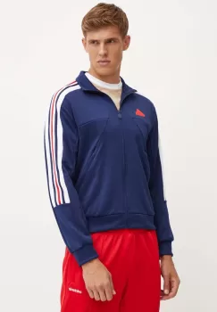 adidas bluza Tiro barbati, culoarea albastru marin, cu imprimeu, IY2068 imagine