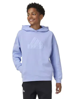 adidas bluza U FI LOGO HD culoarea violet, cu gluga, cu imprimeu, IX3642 imagine