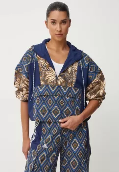 adidas bluza x Farm Rio femei, culoarea albastru marin, de tranzitie, IV9748 imagine