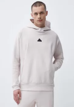 adidas bluza Z.N.E barbati, culoarea bej, cu gluga, neted, IR5211 imagine