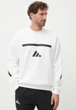 adidas bluza Z.N.E. barbati, culoarea bej, cu imprimeu, JF2451 imagine