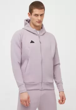 adidas bluza Z.N.E barbati, culoarea roz, cu gluga, neted imagine
