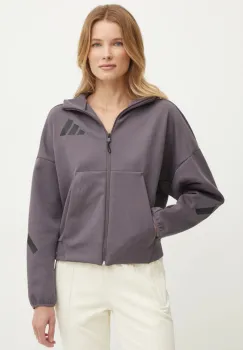 adidas bluza Z.N.E. femei, culoarea violet, cu imprimeu, JD5985 imagine