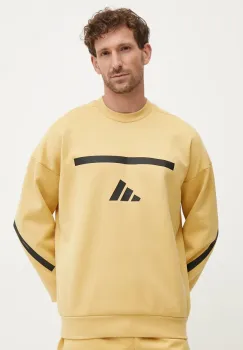 adidas bluza ZNE barbati, culoarea galben, cu imprimeu, JJ4896 imagine