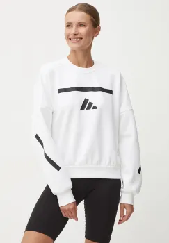 adidas bluza ZNE femei, culoarea alb, cu imprimeu, JI7554 imagine