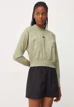 adidas bluza ZNE femei, culoarea verde, neted, IW7756 imagine
