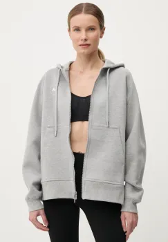 adidas by Stella McCartney bluza femei, culoarea gri, cu gluga, cu imprimeu, JI5159 imagine