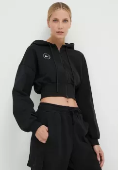adidas by Stella McCartney bluza trening culoarea negru, cu gluga, neted imagine