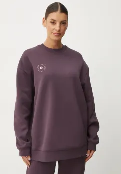 adidas by Stella McCartney bluza trening culoarea violet, neted, IW9854 imagine