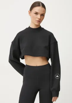 adidas by Stella McCartney bluza trening TrueCasuals culoarea negru, neted, IJ0565 imagine