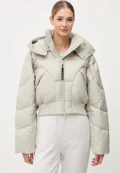 adidas by Stella McCartney geaca ASMC Crop culoarea bej, de iarna, oversize, KA0645 imagine
