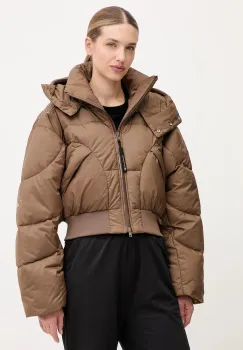 adidas by Stella McCartney geaca ASMC Crop culoarea maro, de iarna, JM3652 imagine