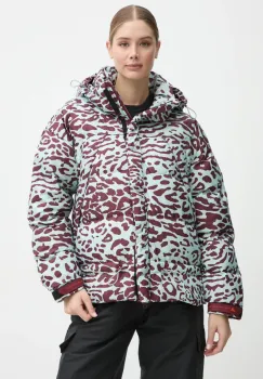 adidas by Stella McCartney geaca femei, culoarea turcoaz, de iarna, oversize, IW3844 imagine