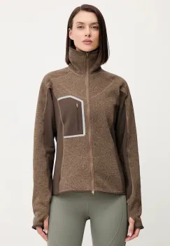 adidas by Stella McCartney hanorac de antrenament Climawam Running culoarea verde, cu model, JM6049 imagine