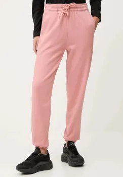 adidas by Stella McCartney pantaloni de trening din bumbac culoarea portocaliu, uni, JX2717 imagine