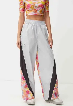 adidas by Stella McCartney pantaloni femei, culoarea gri, lat, high waist, IX1700 imagine