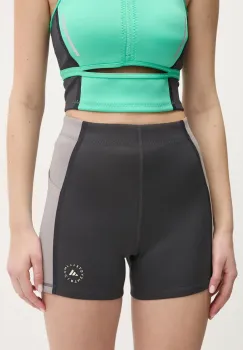adidas by Stella McCartney pantaloni scurti femei, culoarea gri, modelator, high waist, JG1057 imagine