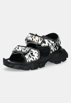 adidas by Stella McCartney sandale Hika Sandal Canvas AOP femei, culoarea negru, IF1797 imagine